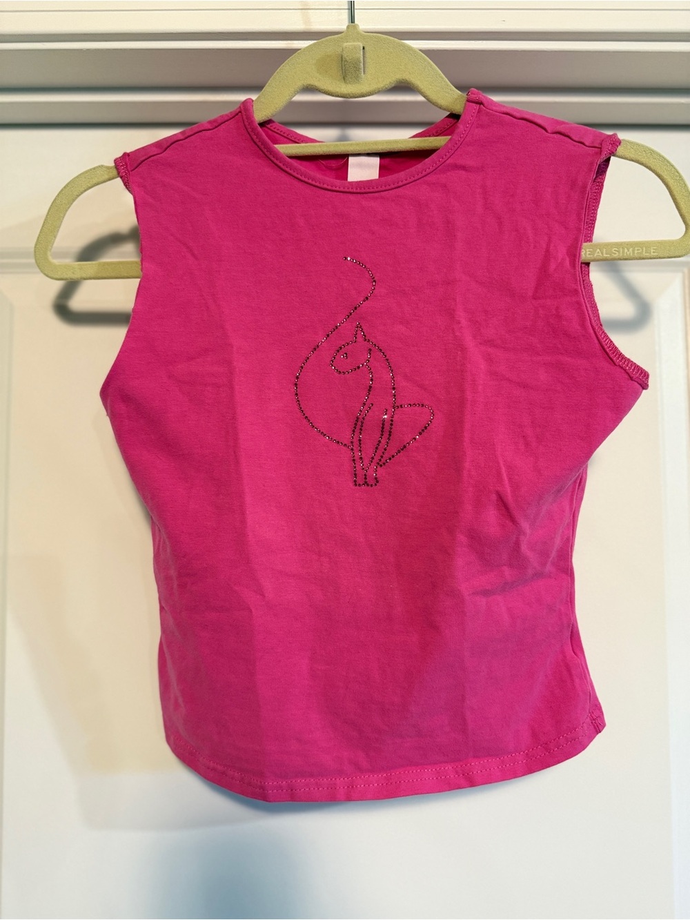 Baby Phat Pink Rhinestone Cat Sleeveless Top XS